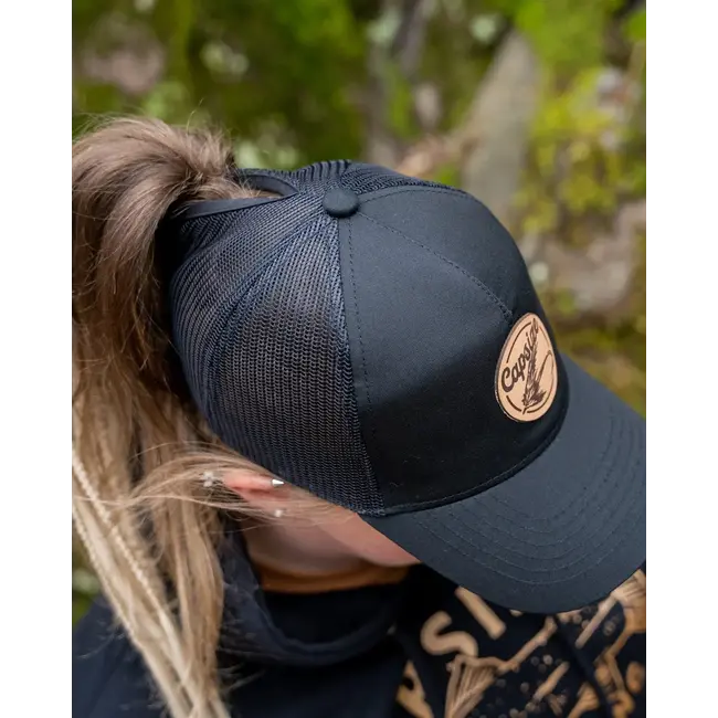 Capsize Women's Ponytail Fly Fishing Cap Leather