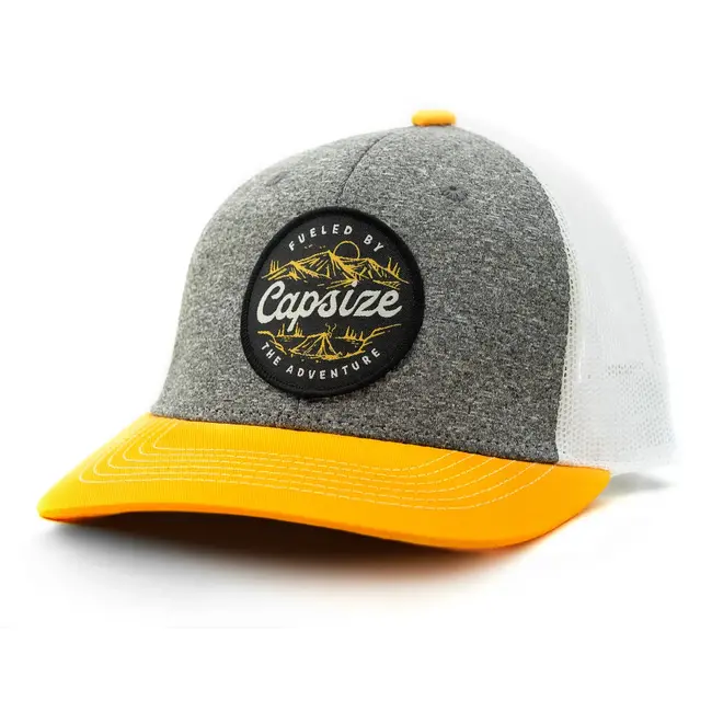 Capsize Kids' Fishing Trucker Cap Fueled By The Adventure Yellow