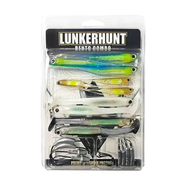LUNKERHUNT BENTO COMBO JIGS  ASSORTED BAIT 4.5''