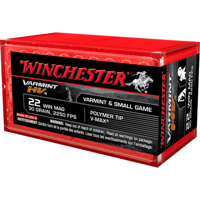 Winchester Varmint HV Ammunition Cal.22 Win Mag 30Gr