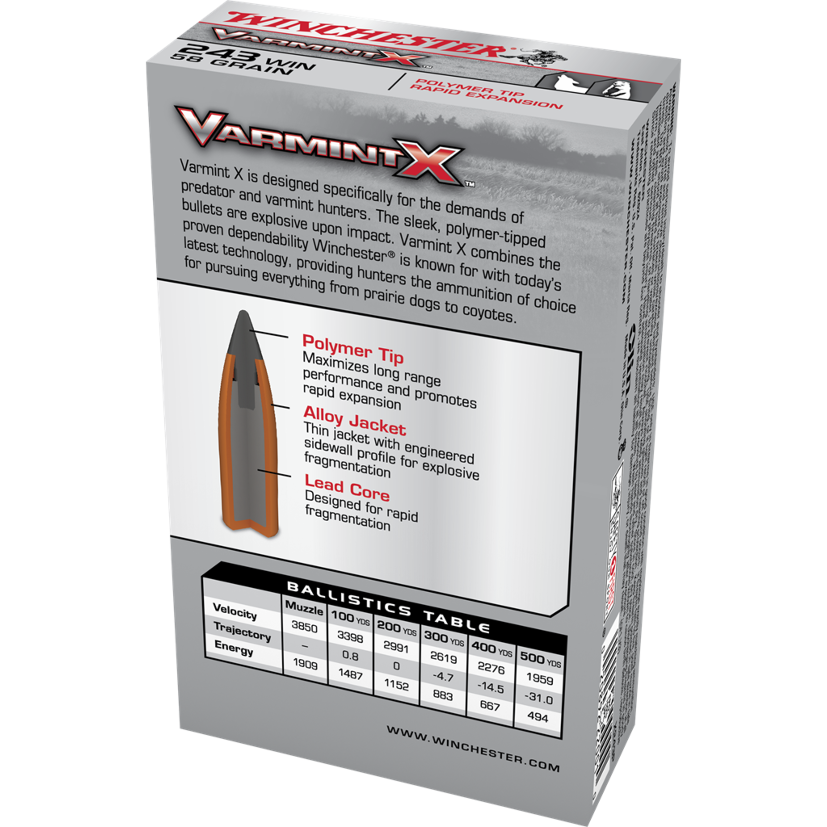 WINCHESTER Munitions Winchester Varmint-X Cal.243Win 58Gr