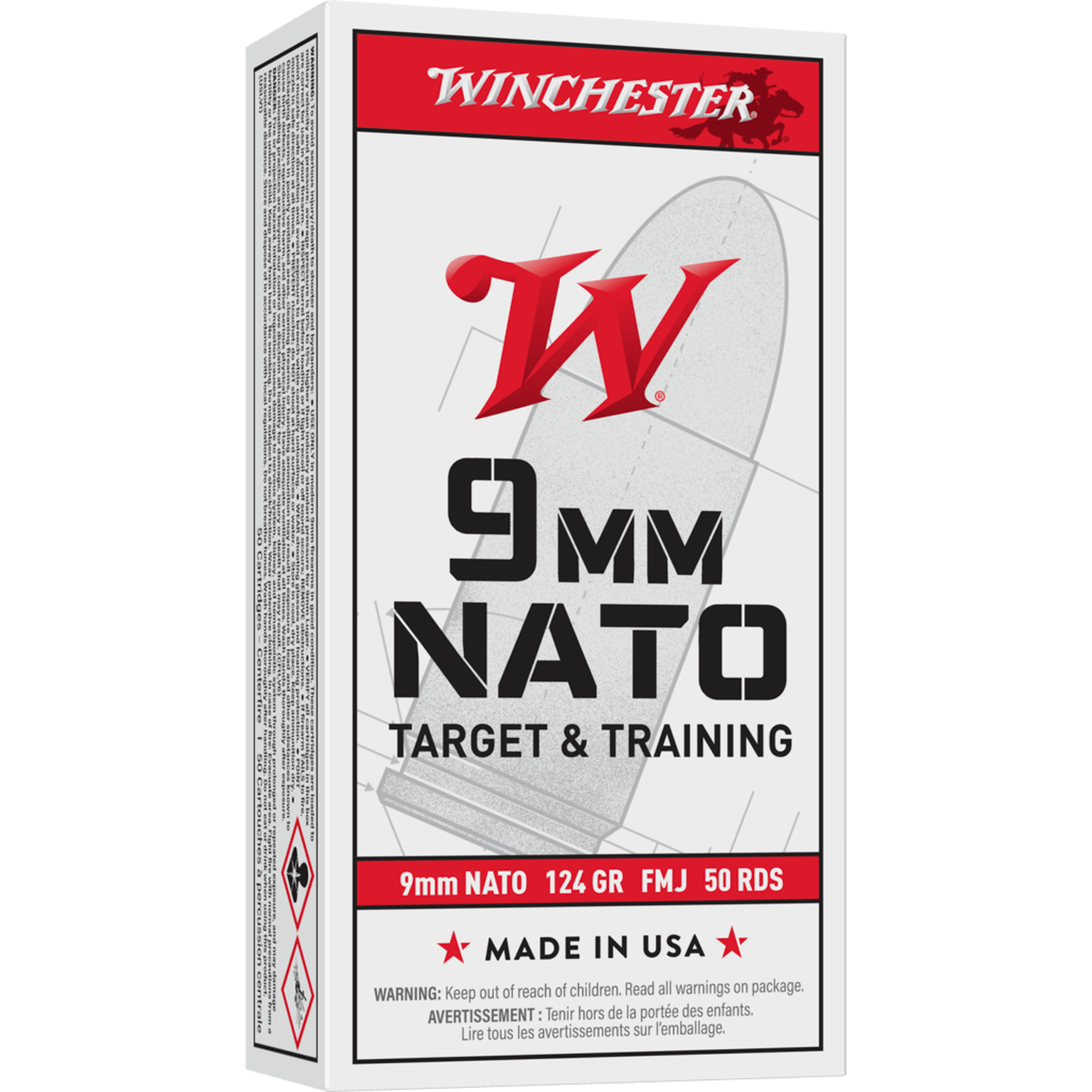 WINCHESTER Munitions Winchester Target Cal.9mm Nato 124Gr Fmj 50/Pqt