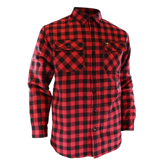 Jackfield Sherpa Lined Flanned Shirt Black/Red
