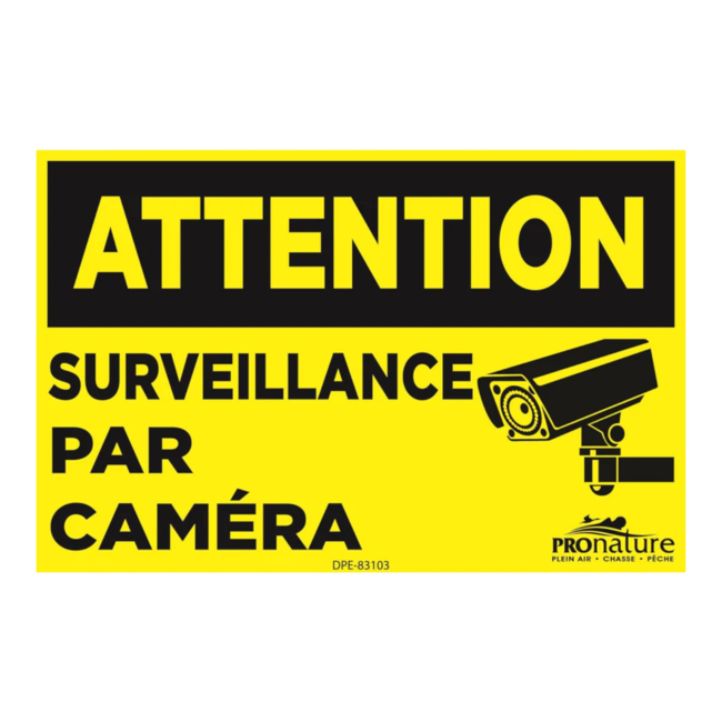 Pronature Poster Attention Surveillance par Camera