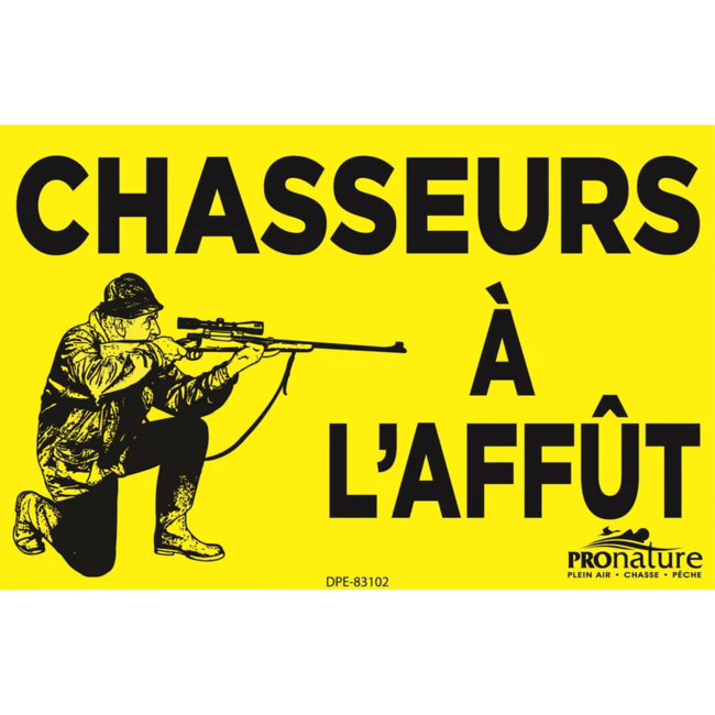 Affiche Pronature Chasseurs À L'Affût Arme À Feu
