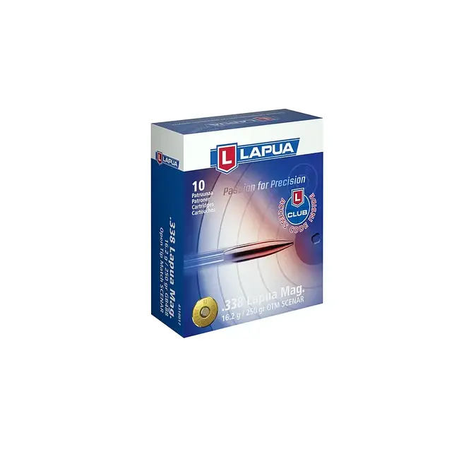 Lapua Cartridges Cal.338 Lapua Mag 250gr 10/bts