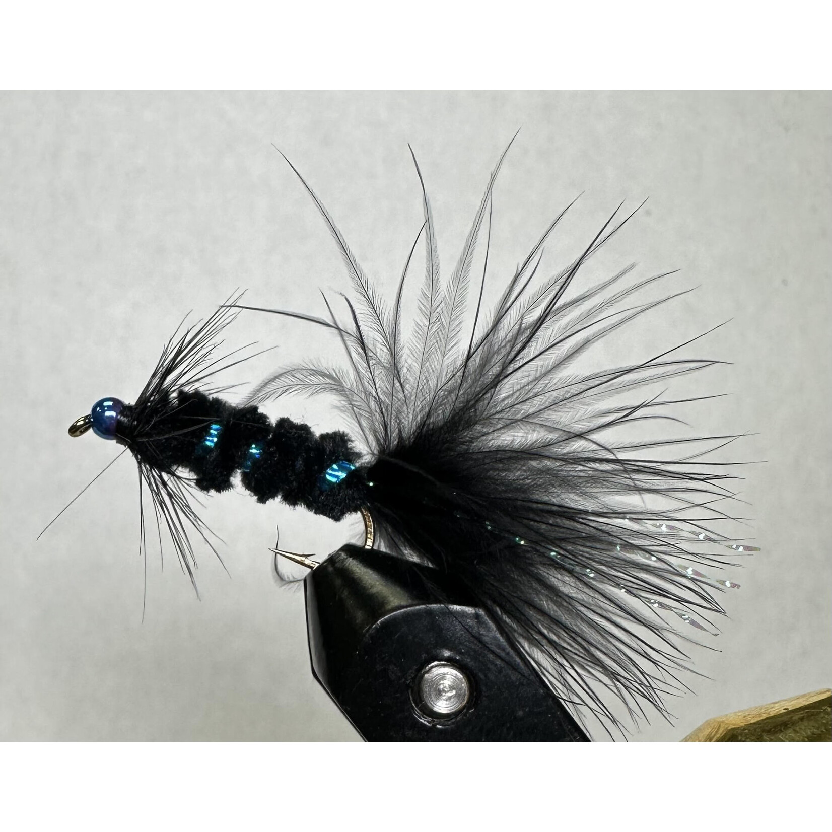 Mouche Wooly Berger Black & Blue Bead Head #8