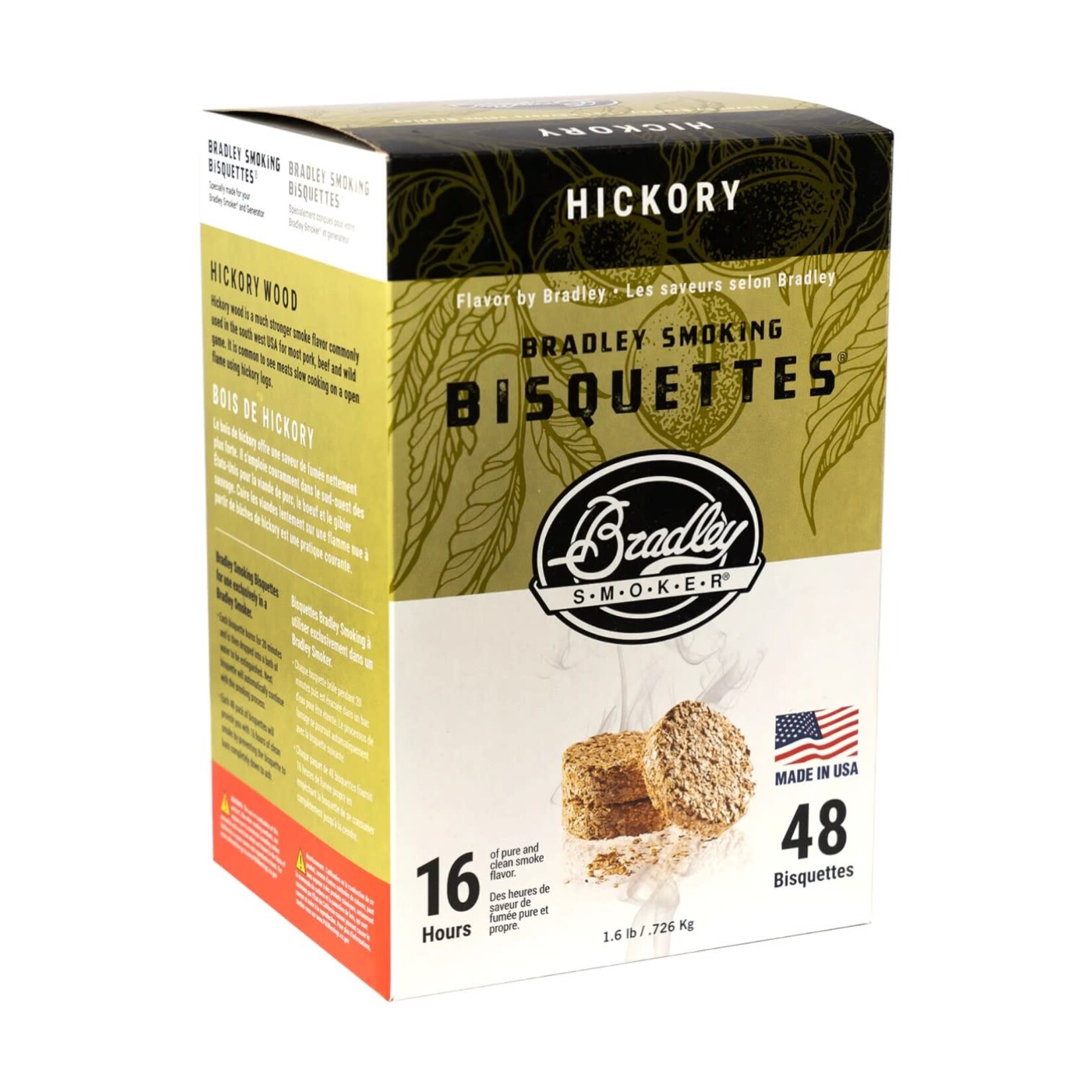 BRADLEY Bisquettes Bradley Hickory 48/Pqt