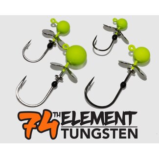 74TH ELEMENT 74TH Element Helicopter Jig Head Chartreuse  3/PKG