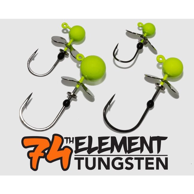 74TH Element Helicopter Jig Head Chartreuse  3/PKG