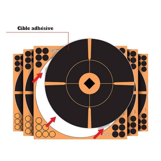 Allen Ez Aim Adhesive Bullseye 12" Paper Targets 5/Pkg