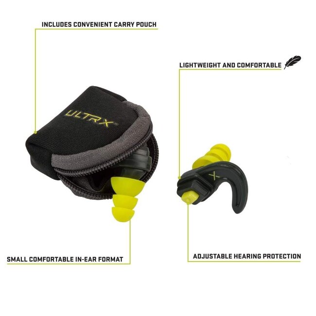 Allen Ultrx Adjustable Earplug and Carry Pouch