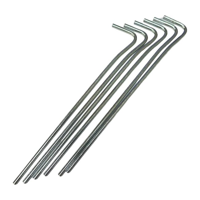 World Famous Steel L Tent Pegs 8'' 6/pkg