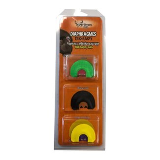 LES PRODUITS EXTRÊMES C.G Extreme C.G. Turkey Call Diaphragm Trio Raspy