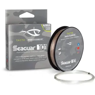 SEAGUAR Seaguar 101 Tactx Camo Braided Fishing Line-150yd  With Fluorocarbon Leader-5yd