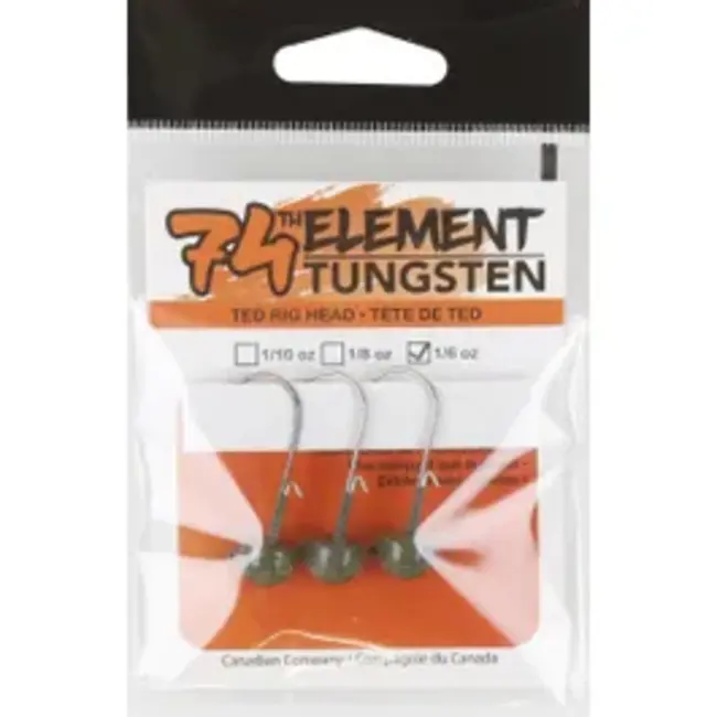 Tête De Jig 74th Élément Ted Rig Green Pumkin 3/pqt