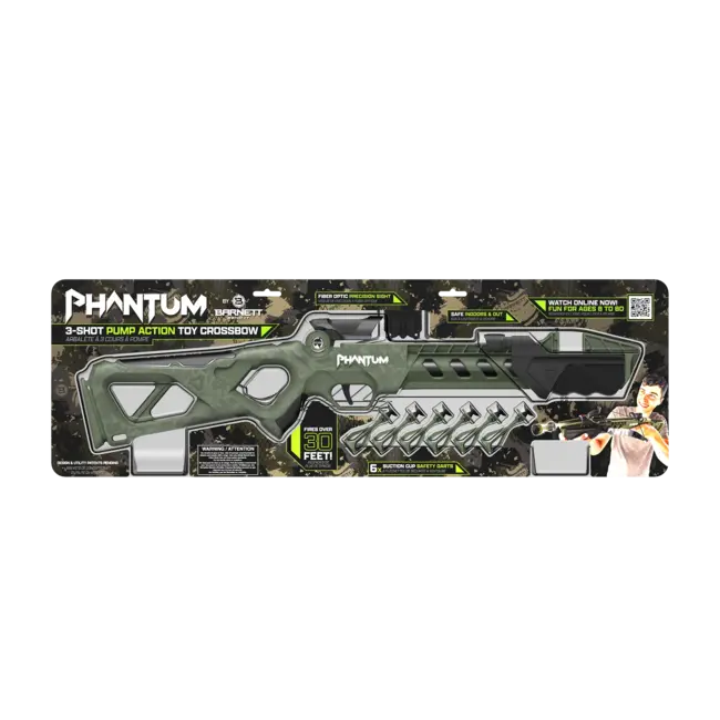 Arbalète Pistolet Barnett Phantum À Pompe 3 Coups Gros Vert