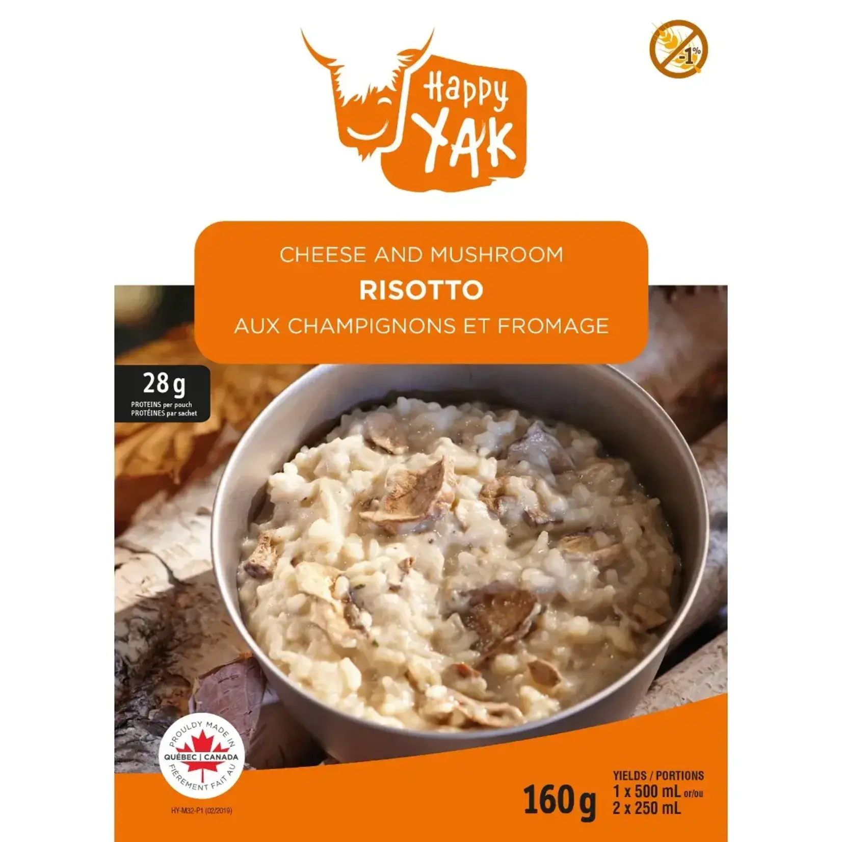 HAPPY YAK Risotto Aux Champignon et Fromage Happy Yak 160g