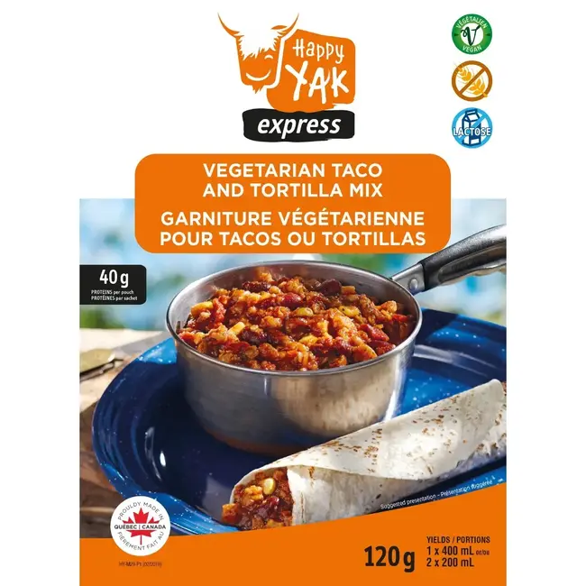 Happy Yak Vegetarian Taco And Tortilla Mix 120g