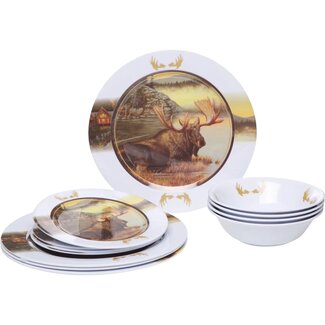 L'ENTREPÔT DU CHASSEUR EDC Dinner Set 12 Pieces Moose