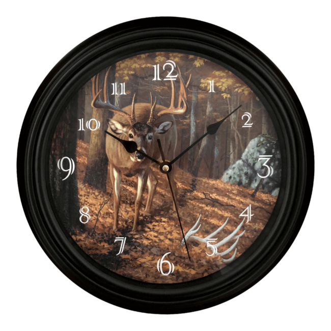 EDC Clock with Whitetail Deer Landscape 12''