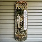 RIVER'S EDGE PRODUCTS Thermomètre River Edge en Tôle D'Antan Big Buck Fever 5''x17''