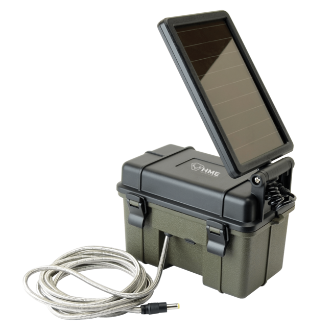 HME 12 Volt Battery With Case And Solar Panel