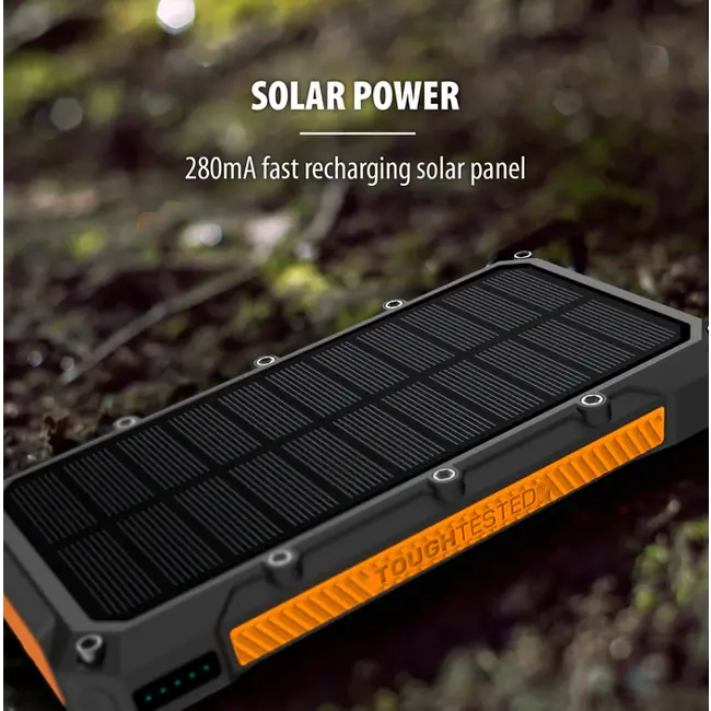 Batterie Externe Avec Panneau Solaire Tough Tested Solar Roc16 16000Mah