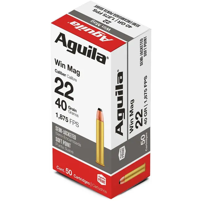 Munitions Aguila  Soft Point Cal.22 Win Mag 40gr