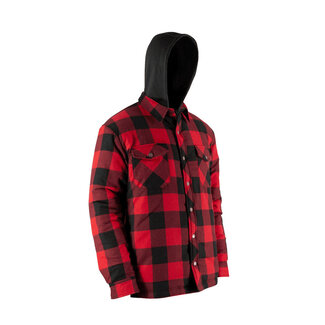 JACKFIELD Chemise Matelassé a Capuchon Rouge/Noir