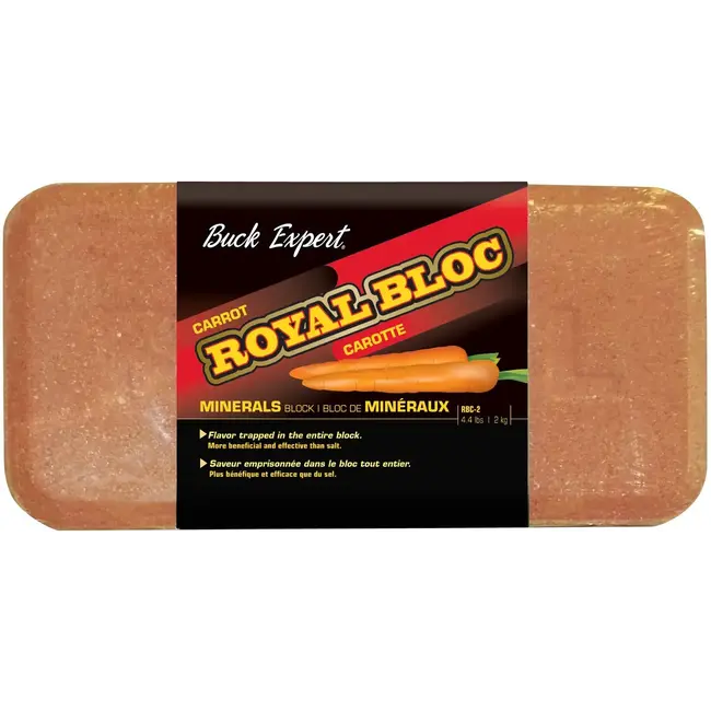 Bloc de Minéraux Buck Expert  Royal Bloc Saveur  de Carotte 2kg
