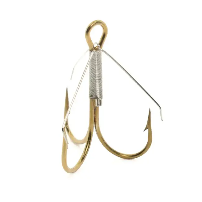 MUSTAD WEEDLESS TREBLE Hook BRONZE 5/PKG #2
