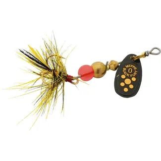 MEPPS Cuillère Tournante Mepps Black Fury Dressed #2 1/6Oz Black/Yellow Dots