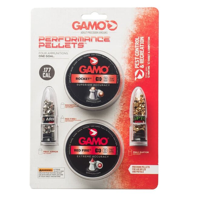 Gamo combo Pack Performance Pellet (Rocket, Red Fire ) Cal  .177