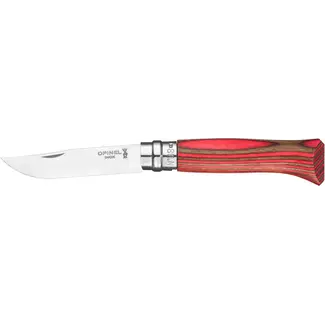 OPINEL Opinel No8 Inox Red Laminated Birch Knife