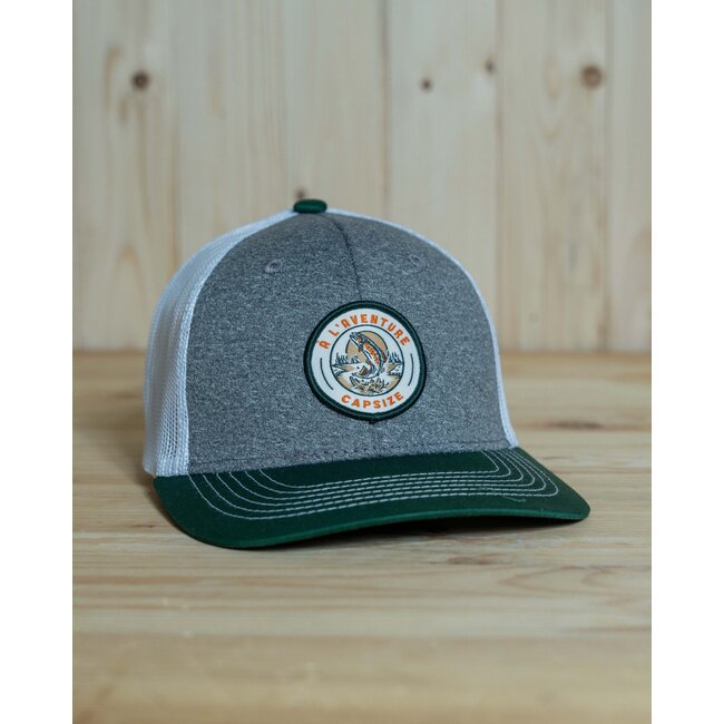 Capsize Native Trout Kids Cap Green/Charcoal/White