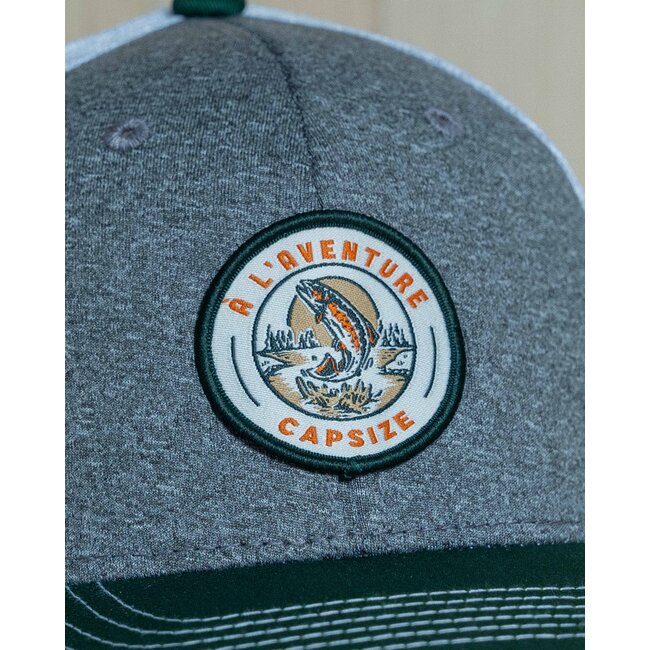 Capsize Native Trout Kids Cap Green/Charcoal/White