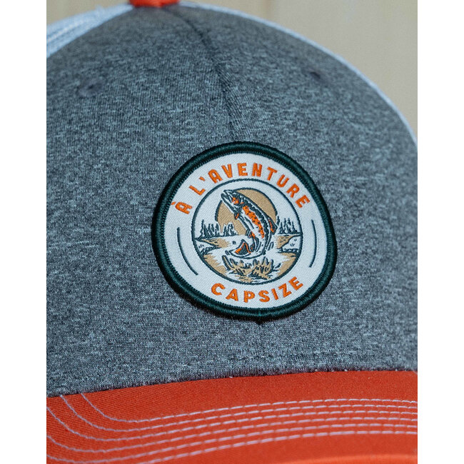 Capsize Native Trout Kids Cap Orange/Charcoal/White