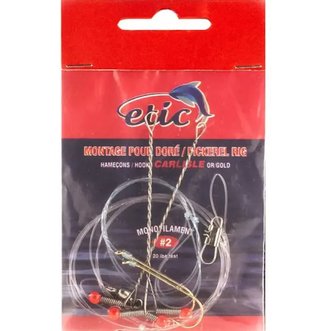 Etic Pickerel Rig with Carlisle Gold Hook 20Lbs