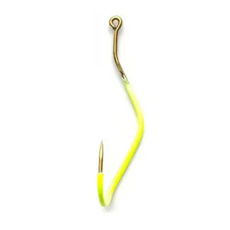 MUSTAD Mustad Slow Death Aberdeen Hook Special Bent Shank Chartreuse #4 8/pk