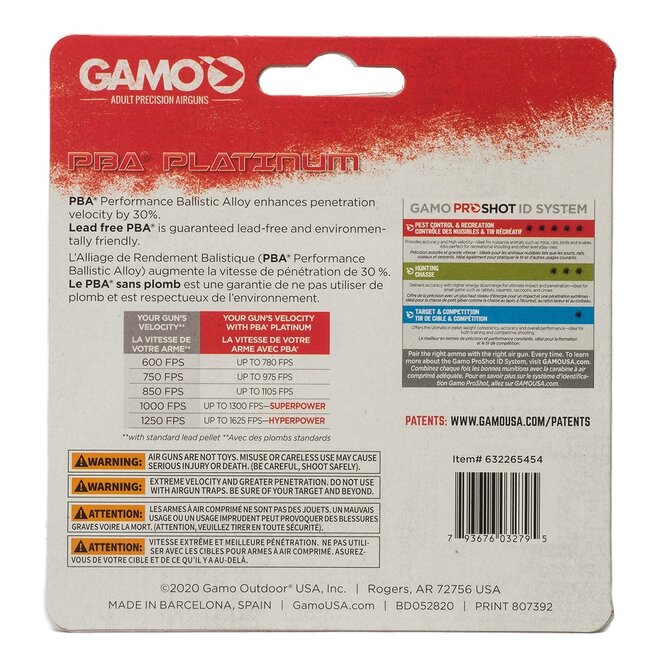 Gamo PBA Platinum Cal.177 Pellets 100/pk