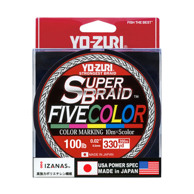 Yo-Zuri Superbraid 330yds 20lbs Five Color Braid