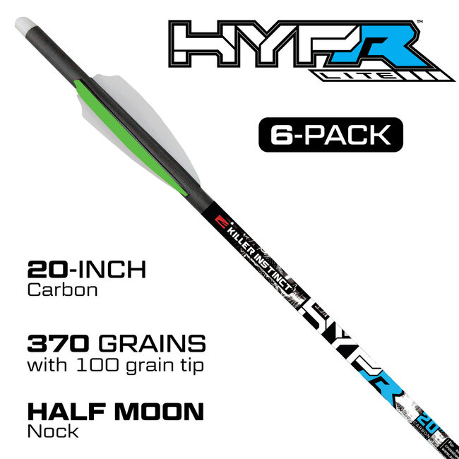 Killer Instinct Hypr Lite 20" Crossbow Arrows 6/Pk