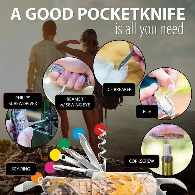 Maxam 11-in-1 Camo Multi-Function Knife