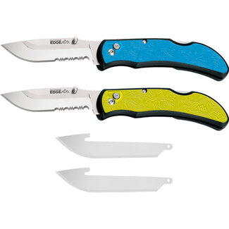 OUTDOOR EDGE Ensemble de 2 Couteaux Pliant Edge Razor avec 4 Lames 3"
