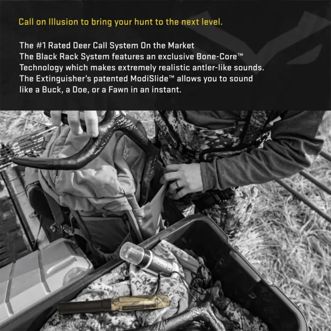 Illusion Extinguisher Call and Black Rack Antlers Deer Combo