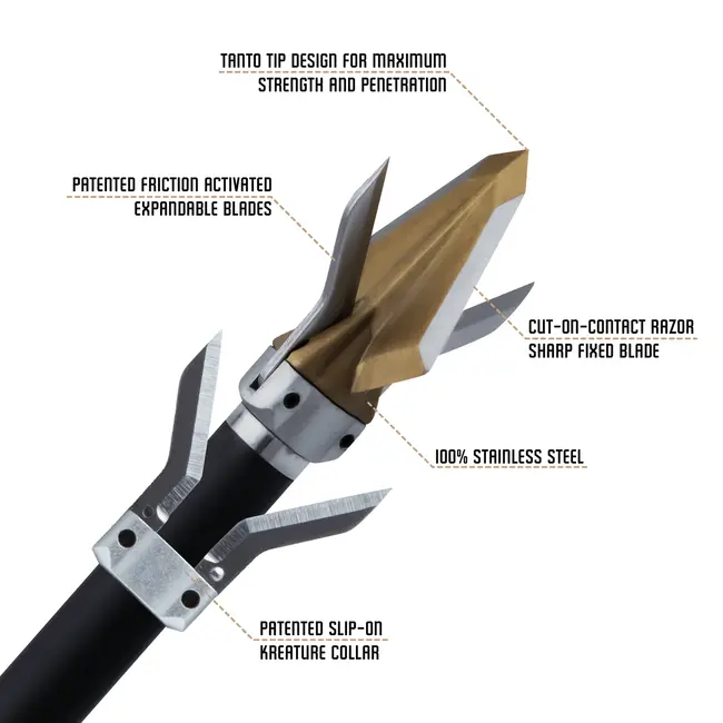 Pointe de Chasse Oz Cut Kreature 100gr 4 Lames 3/pqt