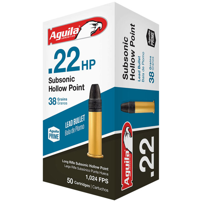 Munitions Aguila Subsonic  HP  Cal.22Lr 38gr