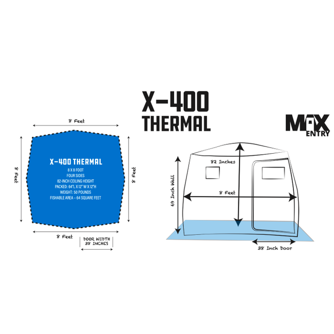 Clam X-400 Thermal Insulated Tent for Ice Fishing