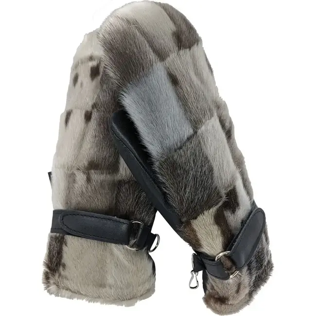 Bilodeau Seal Fur Short Mittens Natural